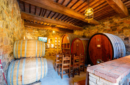 California, AUG 27 2014 - Interior view of the Castello di Amorosa winery