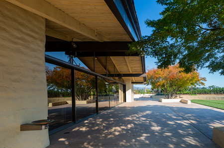 San Francisco, AUG 25 2014 - Sunny exterior view of the Robert Mondavi Wineryのeditorial素材