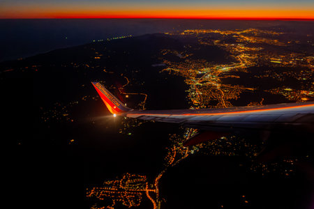 San Francisco, MAR 16 2014 - Twilight aerial view of the San Francisco cityscapeのeditorial素材