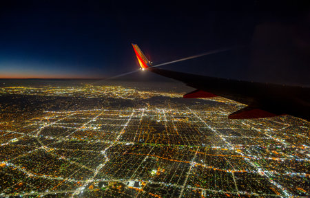 San Francisco, MAR 16 2014 - Twilight aerial view of the San Francisco cityscapeのeditorial素材