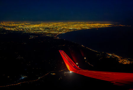 San Francisco, MAR 16 2014 - Twilight aerial view of the San Francisco cityscapeのeditorial素材
