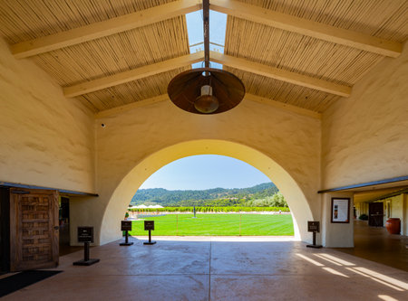 San Francisco, AUG 25 2014 - Sunny exterior view of the Robert Mondavi Wineryのeditorial素材