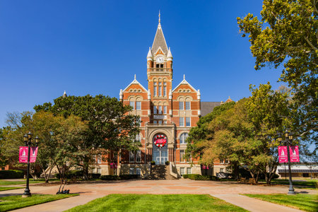 Sunny view of the Davis Administration Building of Friends University at Kansasの写真素材