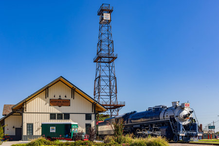 Oklahoma, SEP 25 2023 - Sunny view of the Route 66 Historical Villageのeditorial素材