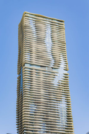 Sunny view of a modern resident building at Chicagoの写真素材