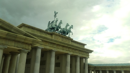 Equestrian monument on pantheonの写真素材