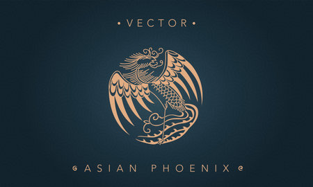 Asian phoenix chinese phoenix totem patternのイラスト素材