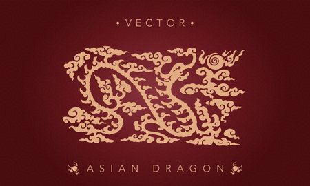Asian dragon chinese dragon totem patternのイラスト素材