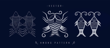 Asian pattern Chinese traditional art pattern Miao costume textureのイラスト素材