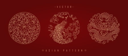Chinese new year traditional patternsのイラスト素材