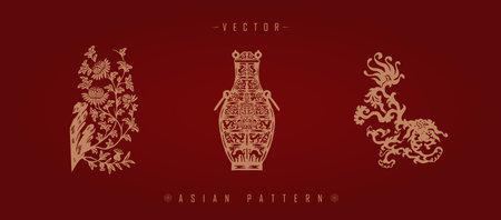 Chinese new year traditional patternsのイラスト素材