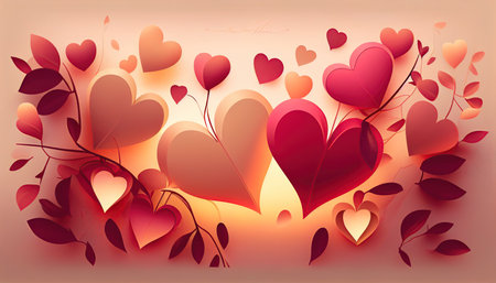 valentine background with heartの写真素材