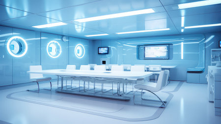 3d rendering of a modern conference room in a hospital or clinicの素材