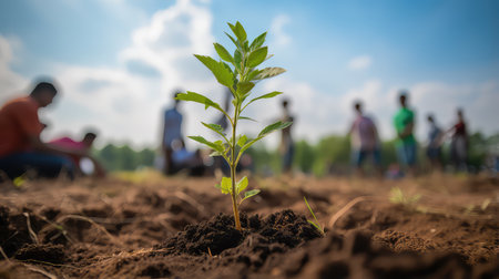 Agriculture, Planting seedlings, Planting seedlingsの素材