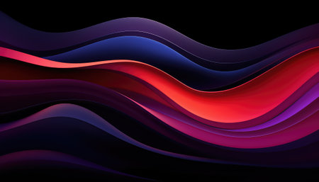 abstract background with red and blue wavy lines, vector illustrationの素材