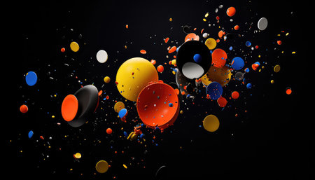 3d render of abstract background with colorful splashes and blotsの素材