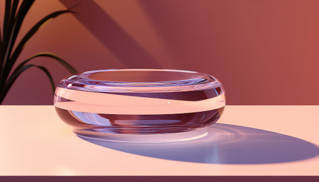 3d rendering of abstract geometric forms. Glossy podium for product presentation.の素材