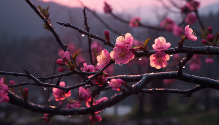 cherry blossom in the morning, soft focus, shallow DOFの素材