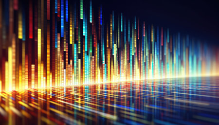 abstract technology background with glowing lines and bokeh. 3d renderingの素材