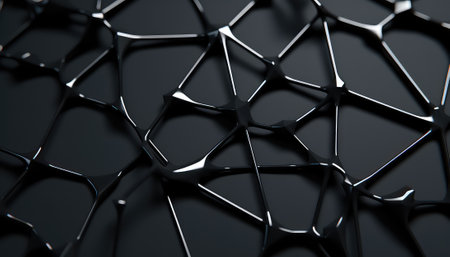Abstract 3d rendering of chaotic structure. Futuristic polygonal background.の素材