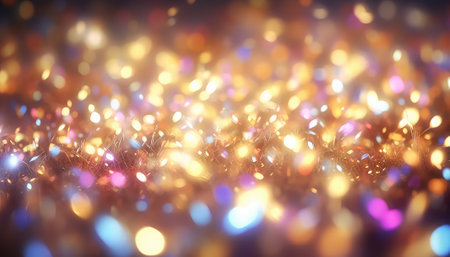 glitter vintage lights background. gold and silver. de-focusedの素材