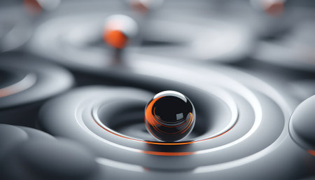 Abstract 3d rendering of crystal ball. Futuristic technology background.の素材