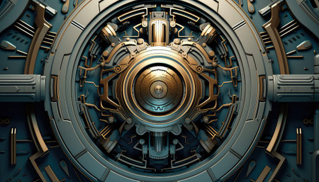 3D rendering of abstract technology concept background,digital art works.の素材