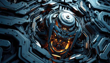 3D rendering of abstract technology concept background. Hi-tech circuit boardの素材