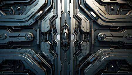 Abstract Wallpaper with Robotic Edge: 3D Design Elementsの素材