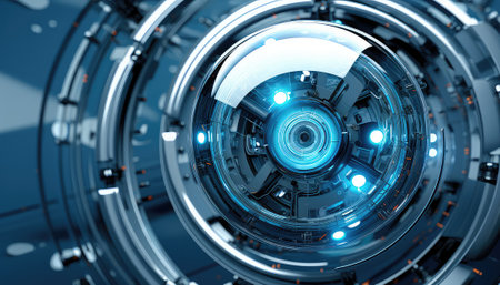 Abstract Wallpaper with Robotic Edge: 3D Design Elementsの素材