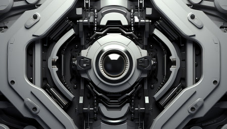 3D CG rendering of High-tech cyber space ship engine.の素材