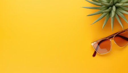 Tabletop Flat Lay Composition with Various Accessoriesの素材