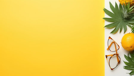 Tabletop Flat Lay Composition with Various Accessoriesの素材