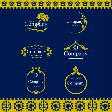 Thai style collection of calligraphic design elements and page decoration.のイラスト素材