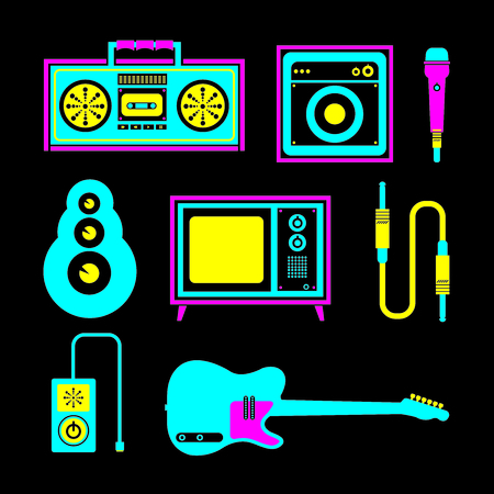 Music icons set. Vector illustration.のイラスト素材