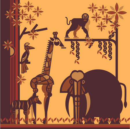 Retro wedding collection - vector icons and badgesのイラスト素材