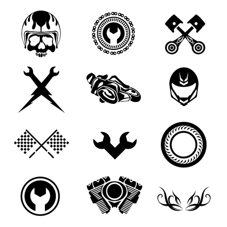 Racing badges icons vector illustrationのイラスト素材