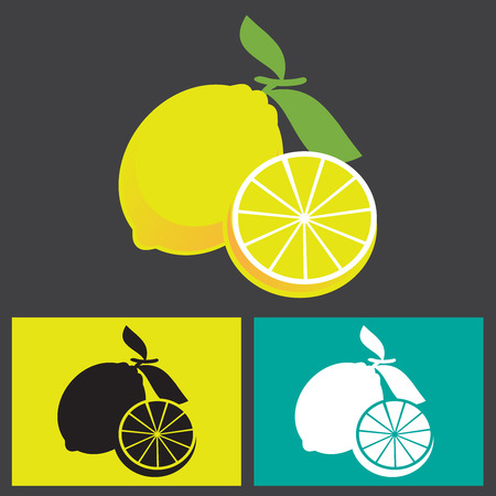 Lemon logo icon in different tones. graphic vector.のイラスト素材