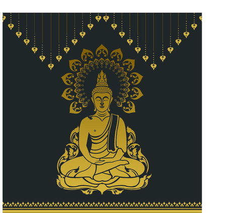 Buddha outline image illustrationのイラスト素材