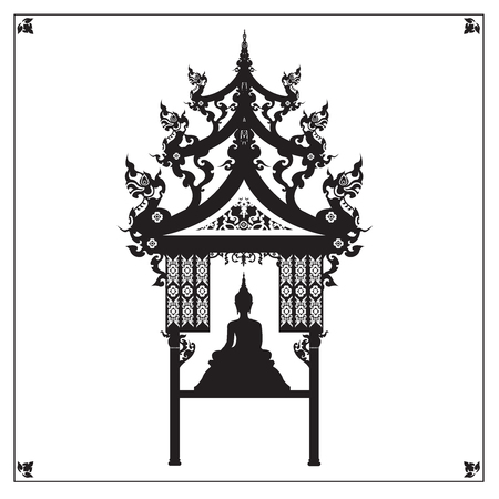 Buddha outline image illustrationのイラスト素材