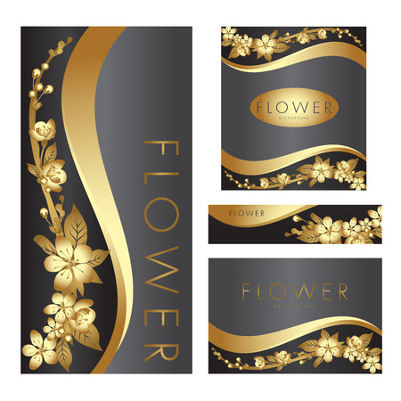 Flower vector logo backgroundのイラスト素材