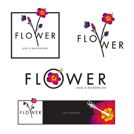 Flower vector logo backgroundのイラスト素材