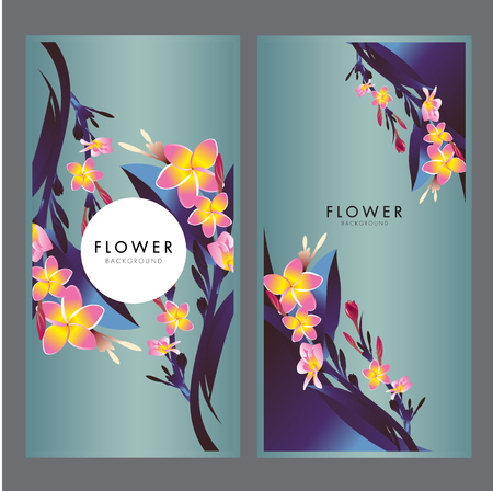 Colored flowers vector illustration background.のイラスト素材