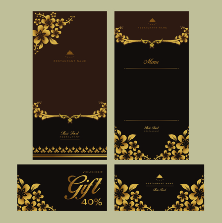 vector thai food restaurant menu template.のイラスト素材