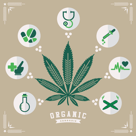 marijuana  cannabis logo graphics Vector illustration.のイラスト素材