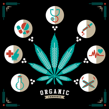 marijuana  cannabis logo graphics Vector illustration.のイラスト素材