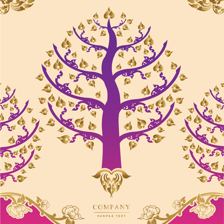 Set of vector thai card templates with floral elements for business cards, invitations, postcards. Vector illustration.のイラスト素材