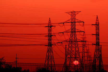 Powerhouse plants sunset background,Thailand