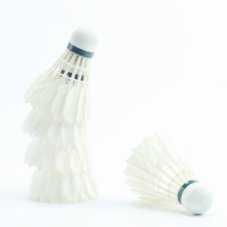 Badminton shuttlecocks isolated on a white .の写真素材