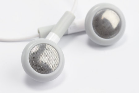 Headphones isolated white .